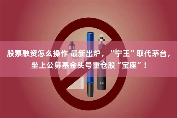 股票融资怎么操作 最新出炉，“宁王”取代茅台，坐上公募基金头号重仓股“宝座”！