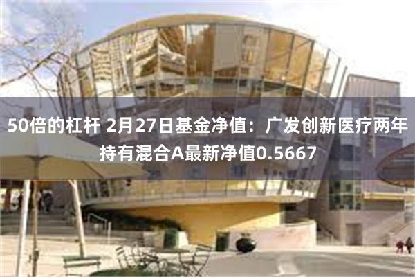 50倍的杠杆 2月27日基金净值：广发创新医疗两年持有混合A最新净值0.5667