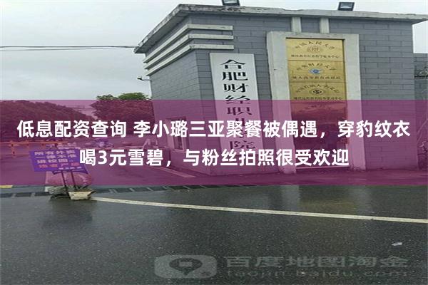 低息配资查询 李小璐三亚聚餐被偶遇，穿豹纹衣喝3元雪碧，与粉丝拍照很受欢迎